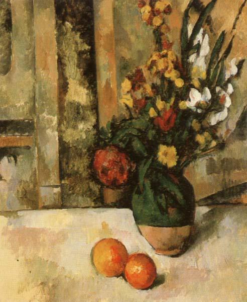 Paul Cezanne Vase a fleurs et pommes oil painting picture